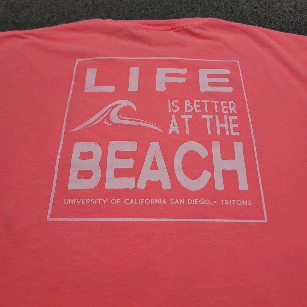 UCSD Tritons Shirt Mens 2XL XXL Pink Blue 84 Collegiate Crewneck Beach Pocket